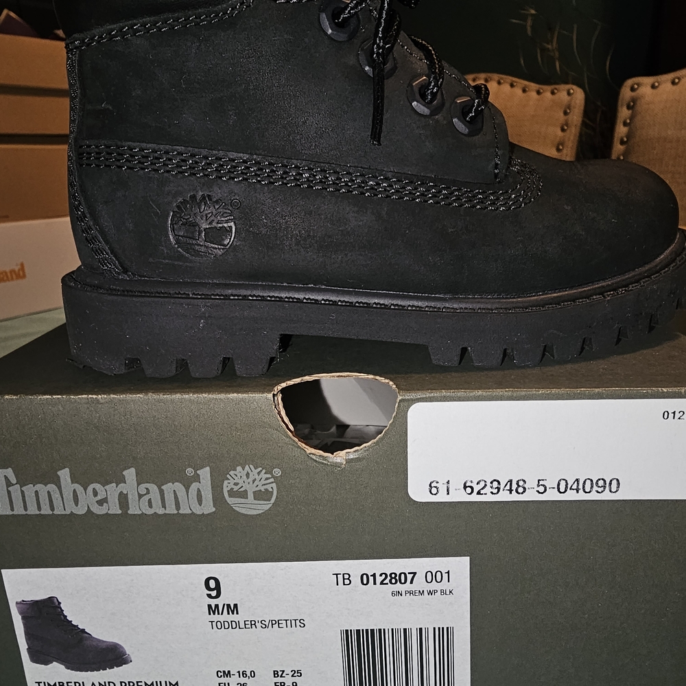 Timberland Kids Black Lace-Up Boots